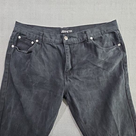 Jeanetix Jeans Men's W40 L30 Black Relaxed Straight Leg Mid Rise 100% Cotton - Picture 14 of 16
